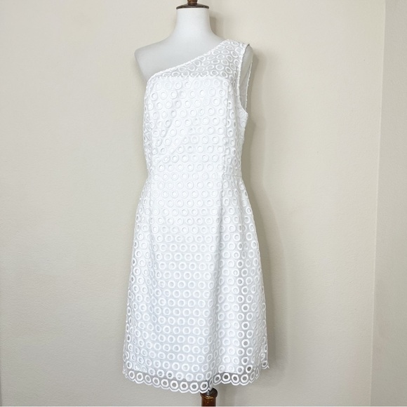 Lilly Pulitzer Davids Dress in Resort White One Shoulder - Picture 3 of 13